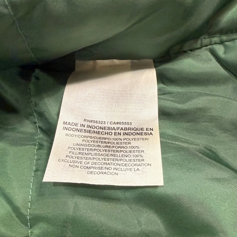 Nike Baylor Bears Puffer Vest Mens Medium Green Full Zip NCAA AH3647-323